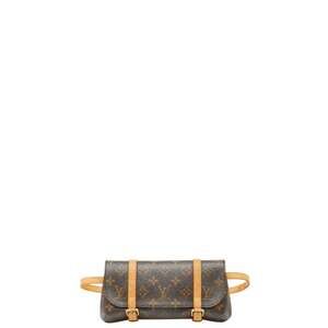 LOUIS VUITTON Brown Monogram Leather Pochette Fanny Pack